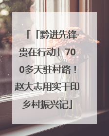 「黔进先锋·贵在行动」700多天驻村路！赵大志用实干印乡村振兴记