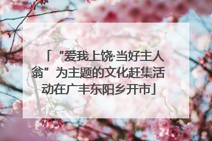 “爱我上饶·当好主人翁”为主题的文化赶集活动在广丰东阳乡开市