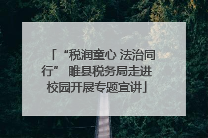 “税润童心 法治同行” 睢县税务局走进校园开展专题宣讲