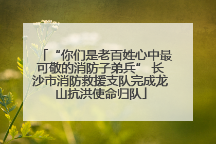 “你们是老百姓心中最可敬的消防子弟兵” 长沙市消防救援支队完成龙山抗洪使命归队