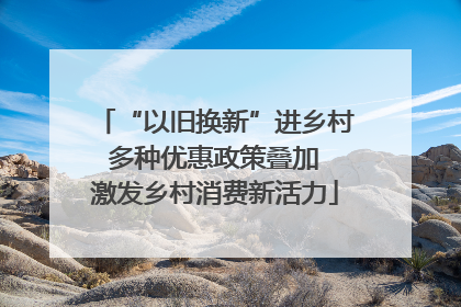 “以旧换新”进乡村 多种优惠政策叠加 激发乡村消费新活力