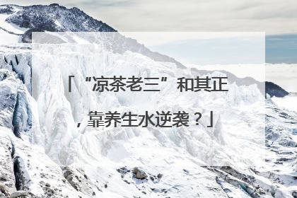 “凉茶老三”和其正，靠养生水逆袭？