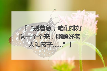“别着急，咱们排好队一个个来，照顾好老人和孩子……”