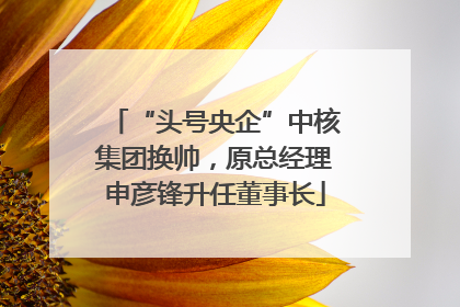 “头号央企”中核集团换帅，原总经理申彦锋升任董事长
