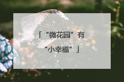 “微花园”有“小幸福”