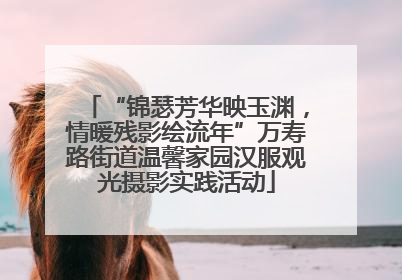 “锦瑟芳华映玉渊，情暖残影绘流年”万寿路街道温馨家园汉服观光摄影实践活动