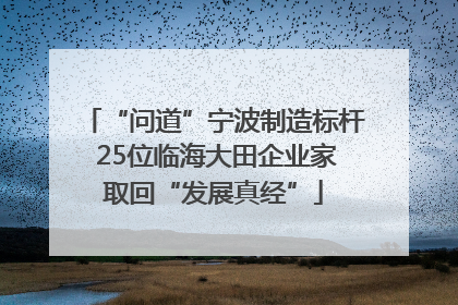 “问道”宁波制造标杆 25位临海大田企业家取回“发展真经”