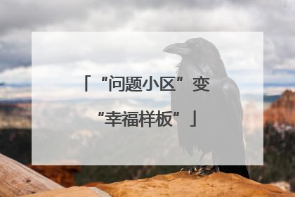 “问题小区”变“幸福样板”