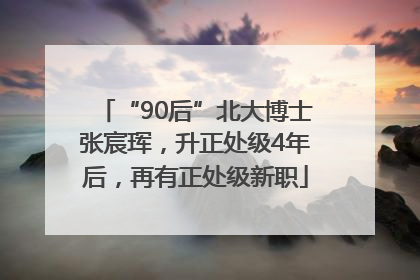 “90后”北大博士张宸珲，升正处级4年后，再有正处级新职