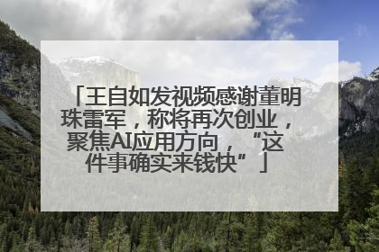 王自如发视频感谢董明珠雷军，称将再次创业，聚焦AI应用方向，“这件事确实来钱快”