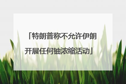 特朗普称不允许伊朗开展任何铀浓缩活动