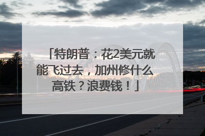 特朗普：花2美元就能飞过去，加州修什么高铁？浪费钱！