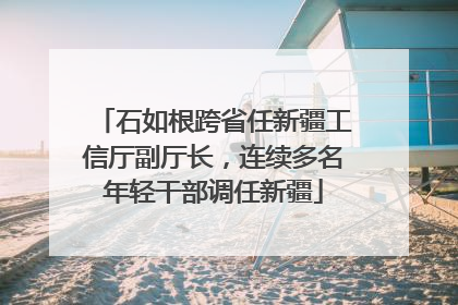 石如根跨省任新疆工信厅副厅长，连续多名年轻干部调任新疆