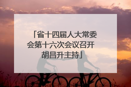 省十四届人大常委会第十六次会议召开 胡昌升主持