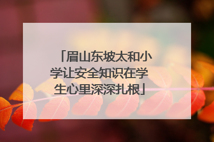 眉山东坡太和小学让安全知识在学生心里深深扎根