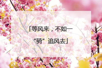 等风来，不如一“骑”追风去