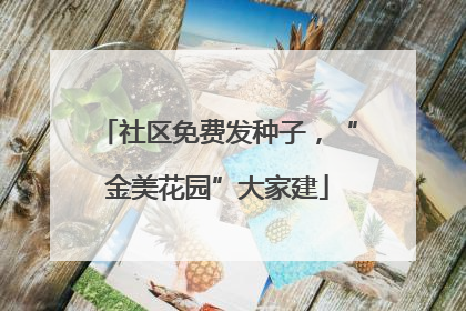 社区免费发种子，“金美花园”大家建