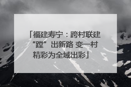 福建寿宁：跨村联建“蹚”出新路 变一村精彩为全域出彩