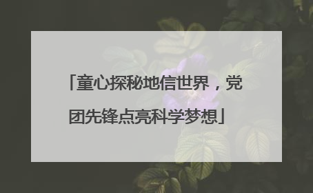 童心探秘地信世界，党团先锋点亮科学梦想