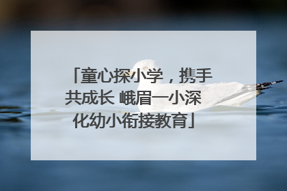 童心探小学，携手共成长 峨眉一小深化幼小衔接教育