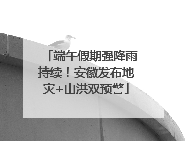 端午假期强降雨持续！安徽发布地灾+山洪双预警