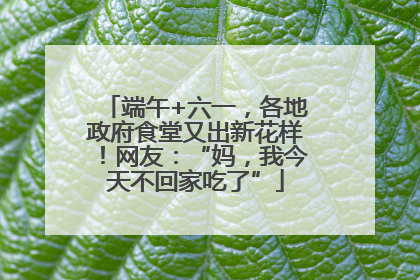 端午+六一，各地政府食堂又出新花样！网友：“妈，我今天不回家吃了”