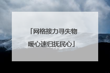 网格接力寻失物 暖心速归抚民心