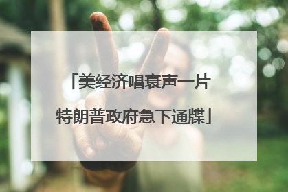 美经济唱衰声一片 特朗普政府急下通牒