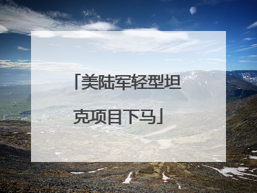 美陆军轻型坦克项目下马