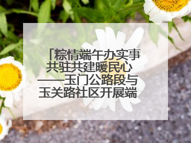 粽情端午办实事 共驻共建暖民心——玉门公路段与玉关路社区开展端午共驻共建活动