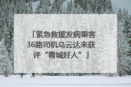 紧急救援发病乘客 36路司机乌云达来获评“青城好人”