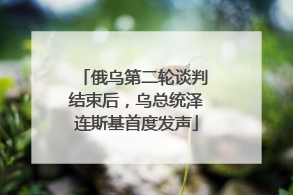 俄乌第二轮谈判结束后，乌总统泽连斯基首度发声