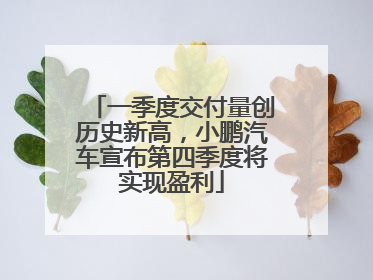 一季度交付量创历史新高，小鹏汽车宣布第四季度将实现盈利