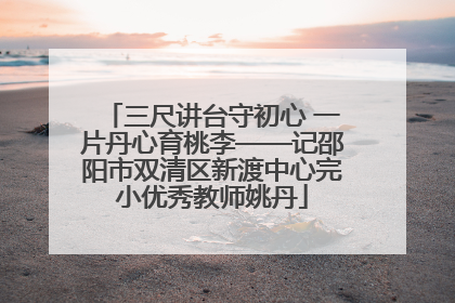 三尺讲台守初心 一片丹心育桃李——记邵阳市双清区新渡中心完小优秀教师姚丹