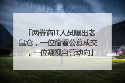 两券商IT人员曝出老鼠仓，一位偷看公募成交，一位窥视自营动向