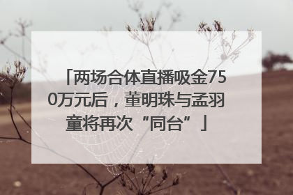两场合体直播吸金750万元后，董明珠与孟羽童将再次“同台”