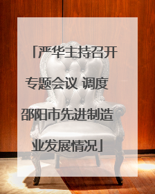严华主持召开专题会议 调度邵阳市先进制造业发展情况