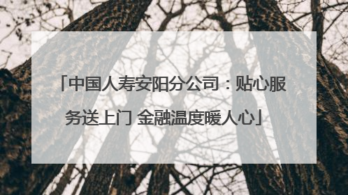 中国人寿安阳分公司：贴心服务送上门 金融温度暖人心