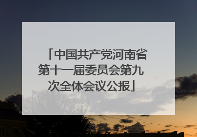 中国共产党河南省第十一届委员会第九次全体会议公报