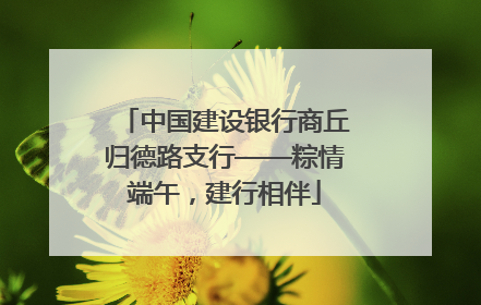 中国建设银行商丘归德路支行——粽情端午，建行相伴
