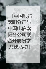 中国银行襄阳分行与中国电信襄阳分公司联合开展研学共建活动