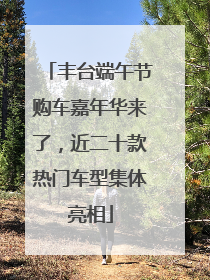 丰台端午节购车嘉年华来了，近二十款热门车型集体亮相