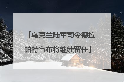 乌克兰陆军司令德拉帕特宣布将继续留任