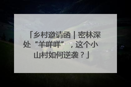 乡村邀请函｜密林深处“羊咩咩”，这个小山村如何逆袭？