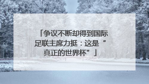 争议不断却得到国际足联主席力挺：这是“真正的世界杯”