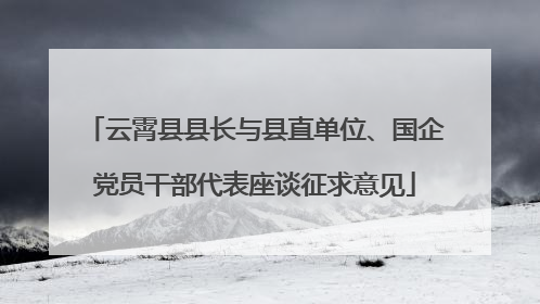 云霄县县长与县直单位、国企党员干部代表座谈征求意见