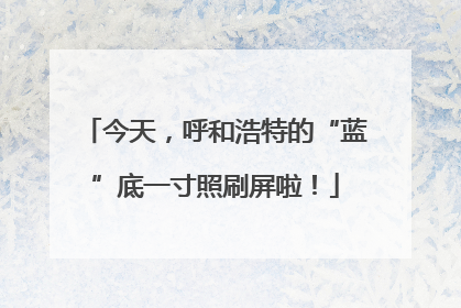 今天，呼和浩特的“蓝”底一寸照刷屏啦！
