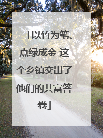 以竹为笔、点绿成金 这个乡镇交出了他们的共富答卷