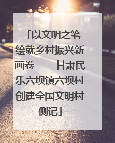 以文明之笔 绘就乡村振兴新画卷——甘肃民乐六坝镇六坝村创建全国文明村侧记