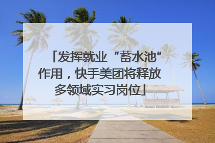 发挥就业“蓄水池”作用，快手美团将释放多领域实习岗位